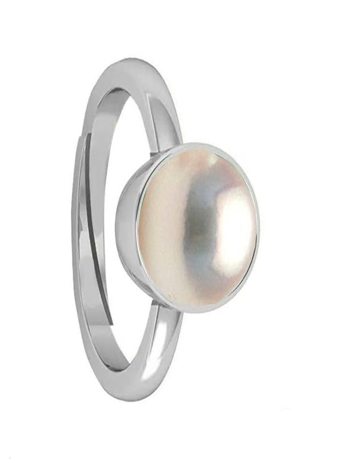 Sidharth Gems 100% Certified Pearl Moti 6.25 Ratti 5.70 Carat Stone Astrological Adjustable Ring for Men & Women - Image 2