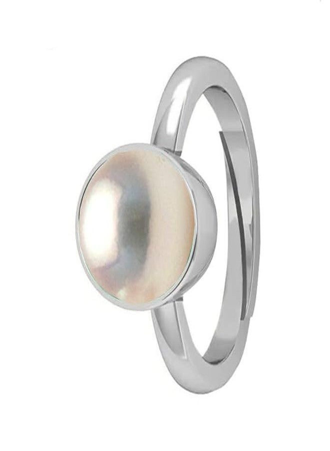 Sidharth Gems 100% Certified Pearl Moti 6.25 Ratti 5.70 Carat Stone Astrological Adjustable Ring for Men & Women - Image 3