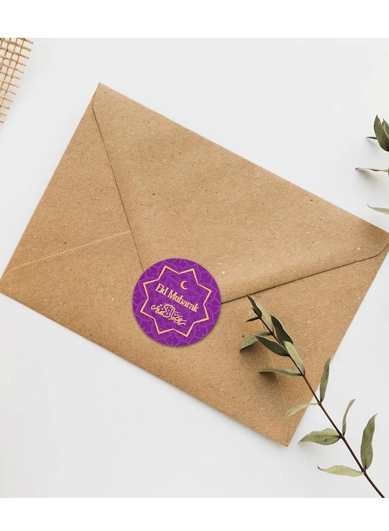 60pcs Eid Mubarak Stickers Eid Stickers 3.5cm Ramadan Stickers for Gifts Treat Bags Envelope Cards Crafts - Image 3