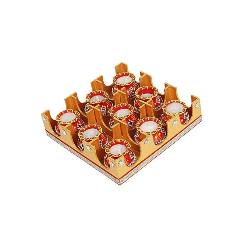 PANCIKAA Matki Candles DiyaDiwali Home Decorative Candle Terracotta Cup Mud Clay for Diwali Poojan Birthday Any Festivals Matki Diya Candle Deepak Multi Pack of 9 - Image 2