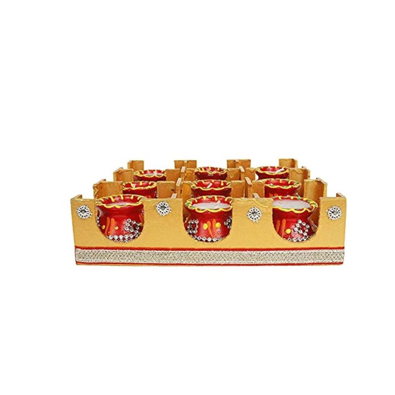 PANCIKAA Matki Candles DiyaDiwali Home Decorative Candle Terracotta Cup Mud Clay for Diwali Poojan Birthday Any Festivals Matki Diya Candle Deepak Multi Pack of 9 - Image 5
