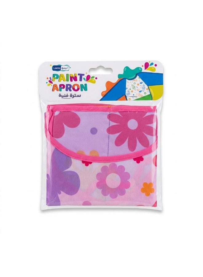 Leeno Kids Paint Apron - Waterproof Art Smock For Drawing & Crafts Pink