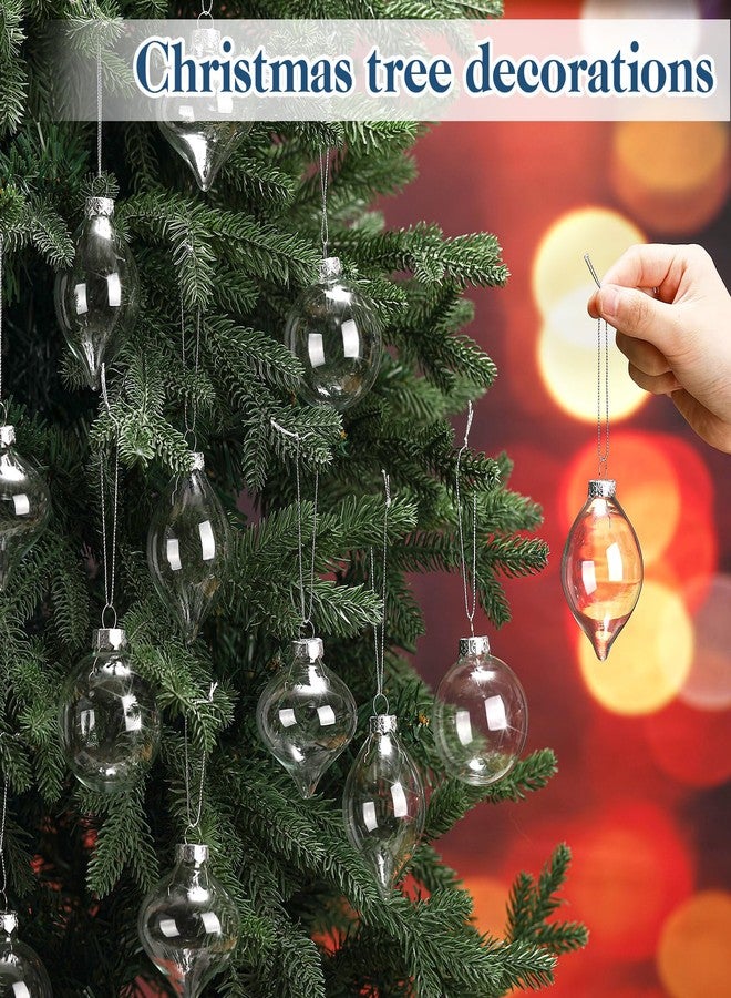 Zomiboo 12 Pcs Clear Glass Christmas Ball Ornaments Set 3.15" Hanging Shatterproof Glass Bulbs for Christmas Tree Baubles Bulk for Holiday Xmas Tree Decorations Gifts - Image 4