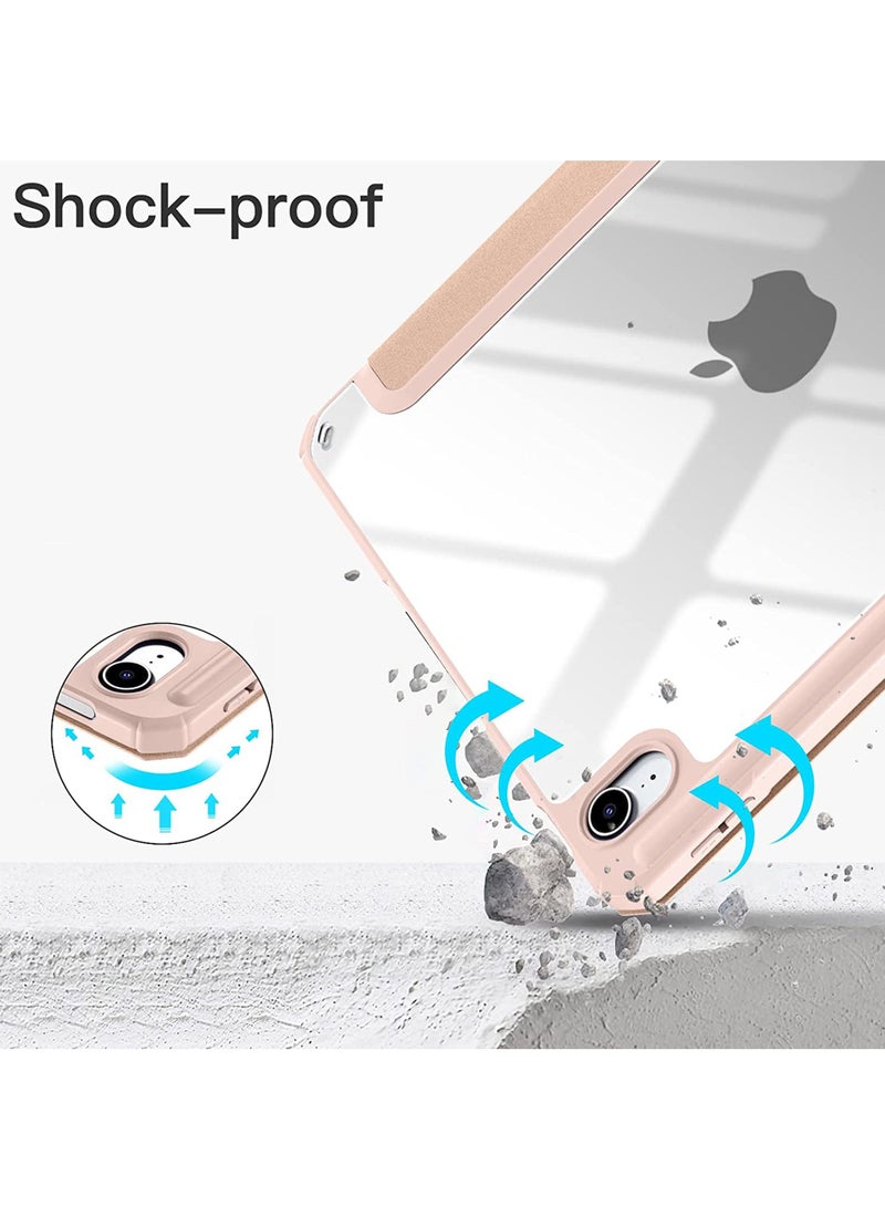Case for iPad Air 11 inch M3 2025/Case for iPad Air 11 inch M2 2024 and iPad Air5 10.9 inch 2022/Air4 10.9 inch 2020 Gen with Pencil Holder Clear Transparent Slim Stand Auto Wake/Sleep,Cover for air 5th/air 4th 10.9inch 2022/2020,air 6th/air 7th 11inch 2025/2024