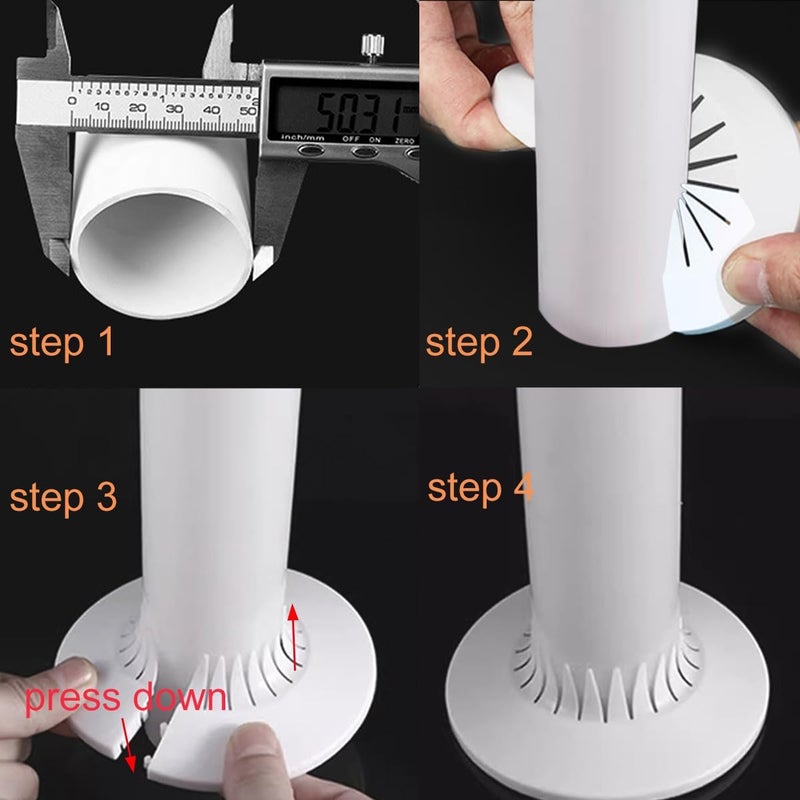DVECUE Flange Pipe Cover Decoration Plumbing Cover Plates Escutcheon Water Drain Pipe Line Cover Plastic White 10 Pieces - Image 2
