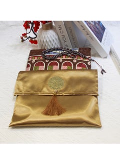 Generic Gift Dowry Bundle Taffeta Fringed Box Prayer Rug Set golden  - Image 1
