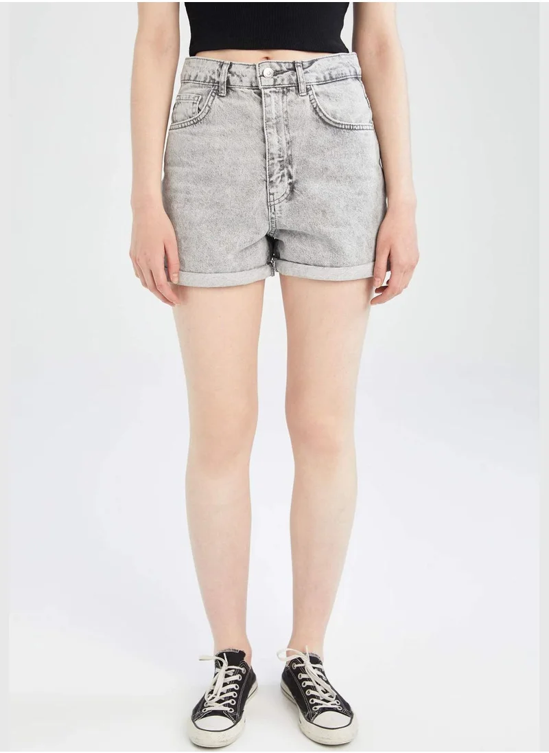 DeFacto Mom Fit High Waisted Jean Short