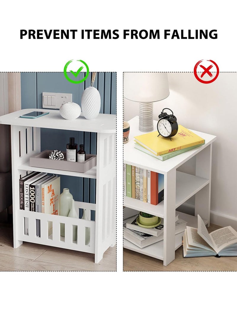 Generic 𝐅𝐅𝐃 3-Tier End Table – Lightweight, Moisture-Proof PVC Side Table, Stylish White Design, Multi-Purpose Sofa Table, Bedside Table, Coffee Table for Living Room, Bedroom, and Small Spaces  - Image 4