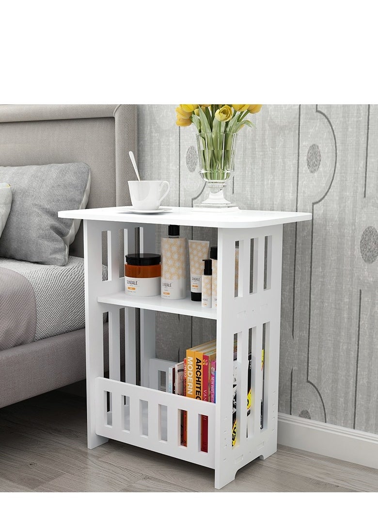 Generic 𝐅𝐅𝐃 3-Tier End Table – Lightweight, Moisture-Proof PVC Side Table, Stylish White Design, Multi-Purpose Sofa Table, Bedside Table, Coffee Table for Living Room, Bedroom, and Small Spaces  - Image 5