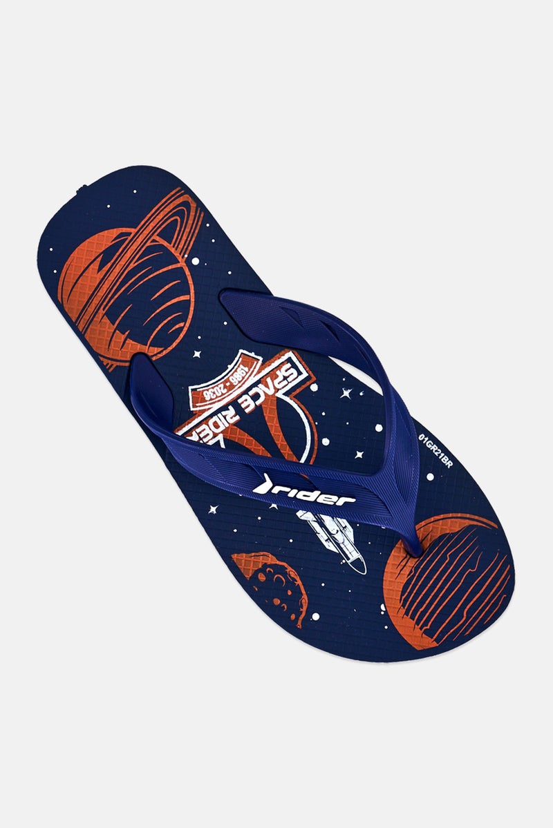 RIDER Kids Boy Street Joy Dedo Slip On Slippers, Navy - Image 4