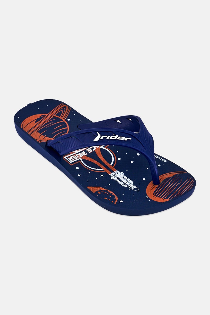 RIDER Kids Boy Street Joy Dedo Slip On Slippers, Navy - Image 1
