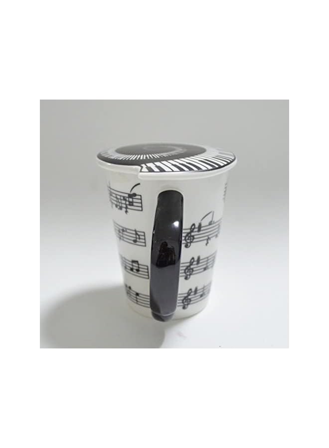 S-TOP Creative Ceramic Musician Coffee Mug Tea Cup with Lid Staves Music Notes as Valentine's Day Gift Teacher Gift - Image 3