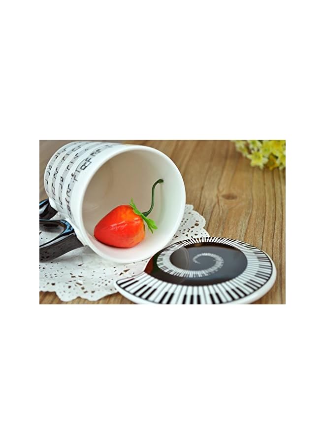 S-TOP Creative Ceramic Musician Coffee Mug Tea Cup with Lid Staves Music Notes as Valentine's Day Gift Teacher Gift - Image 4