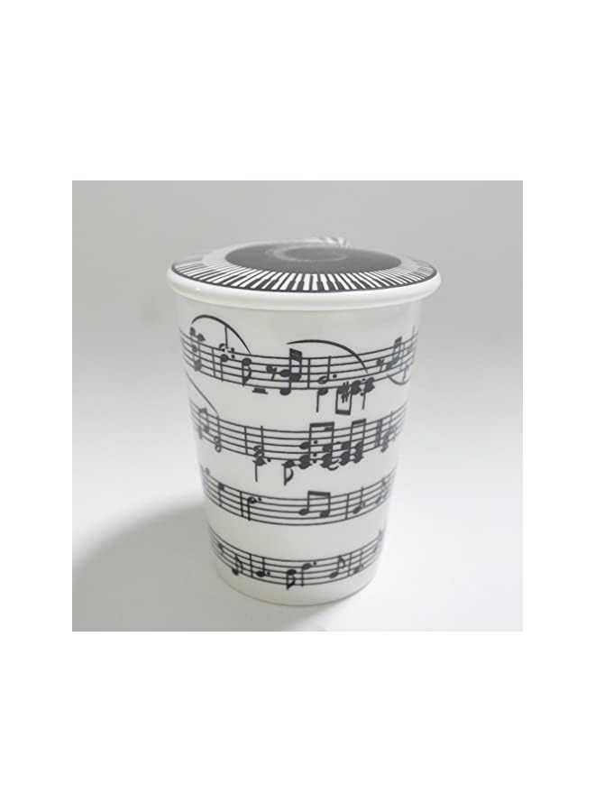 S-TOP Creative Ceramic Musician Coffee Mug Tea Cup with Lid Staves Music Notes as Valentine's Day Gift Teacher Gift - Image 5