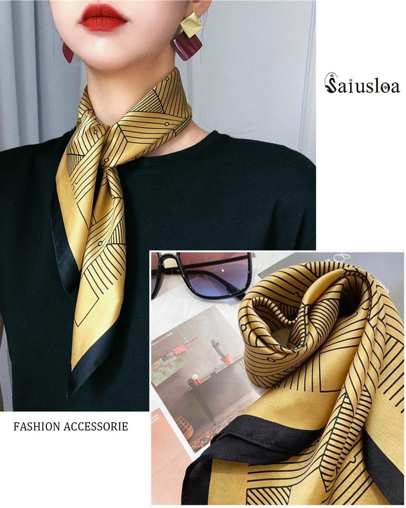 Saiusloa Neck Scarf For Womens Silky Head Scarves Hair Bandanas Square Scarf Fashion Accessories lightweight 27.5 * 27.5inch-47 - Image 2