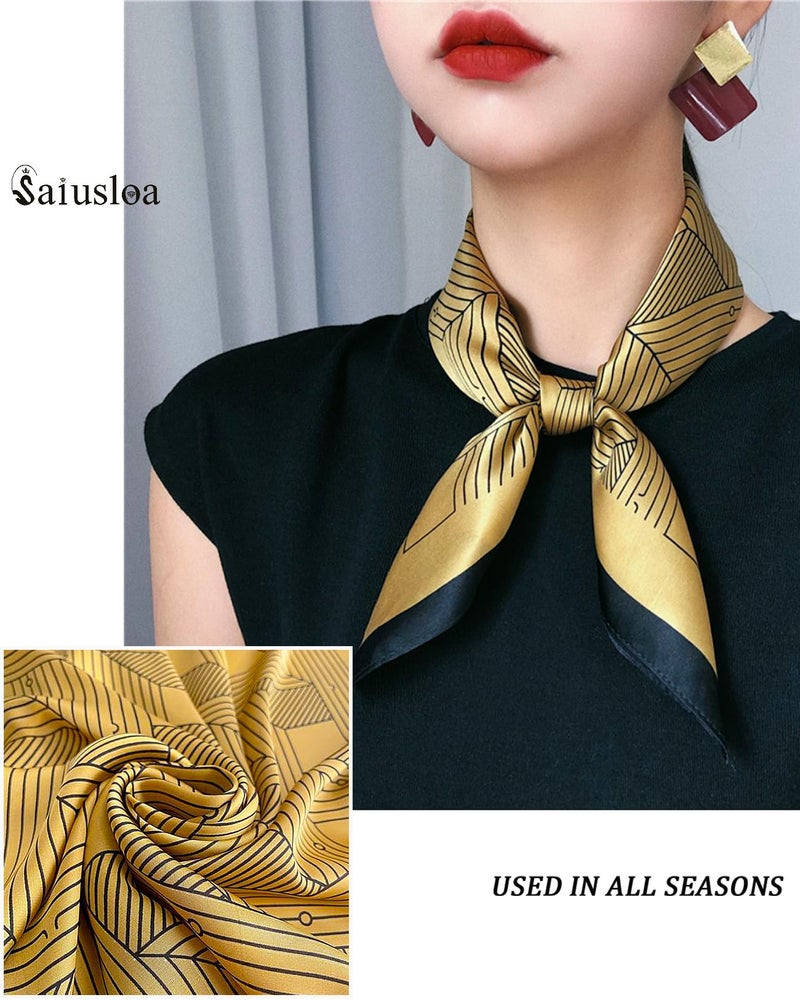 Saiusloa Neck Scarf For Womens Silky Head Scarves Hair Bandanas Square Scarf Fashion Accessories lightweight 27.5 * 27.5inch-47 - Image 4