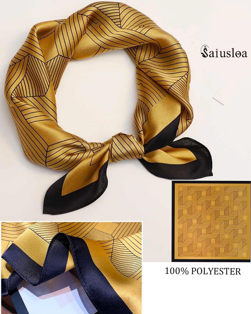 Saiusloa Neck Scarf For Womens Silky Head Scarves Hair Bandanas Square Scarf Fashion Accessories lightweight 27.5 * 27.5inch-47 - Image 5