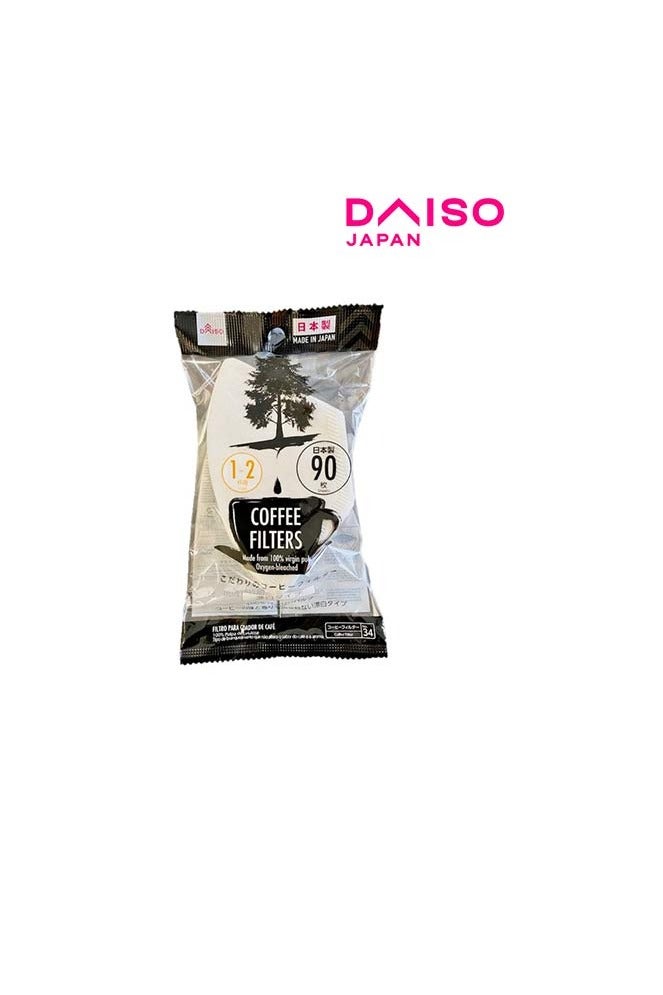 Daiso Japan Unbleached Coffee Filters 1–2 Cups – 90 Sheets – Eco‑Friendly Drip Pour‑Over Paper Filters - Image 2