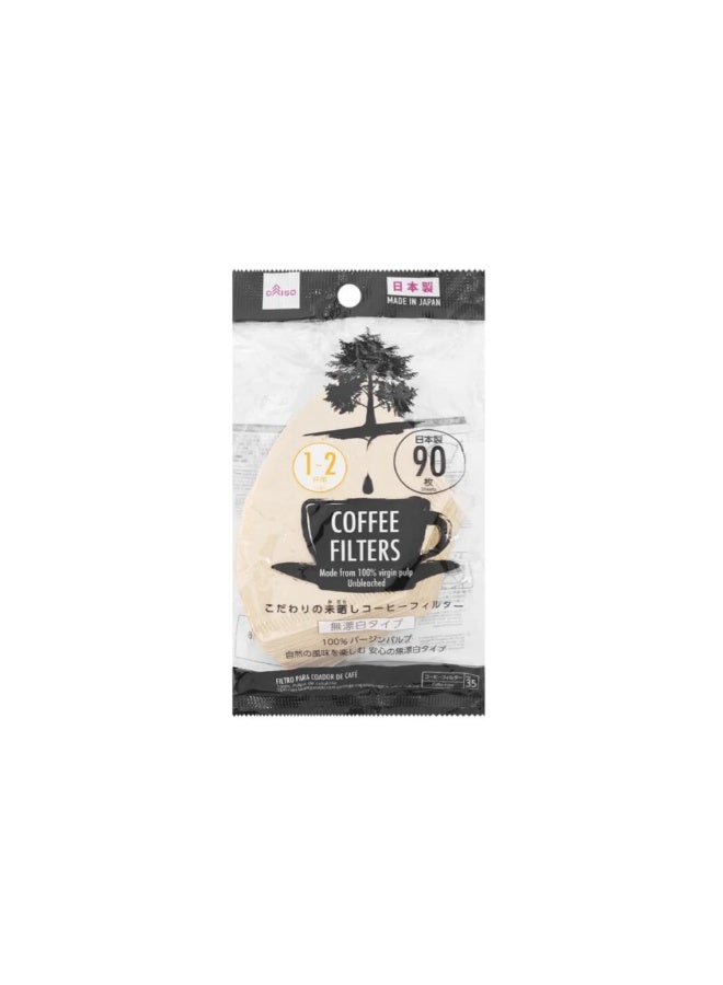 Daiso Japan Unbleached Coffee Filters 1–2 Cups – 90 Sheets – Eco‑Friendly Drip Pour‑Over Paper Filters - Image 4