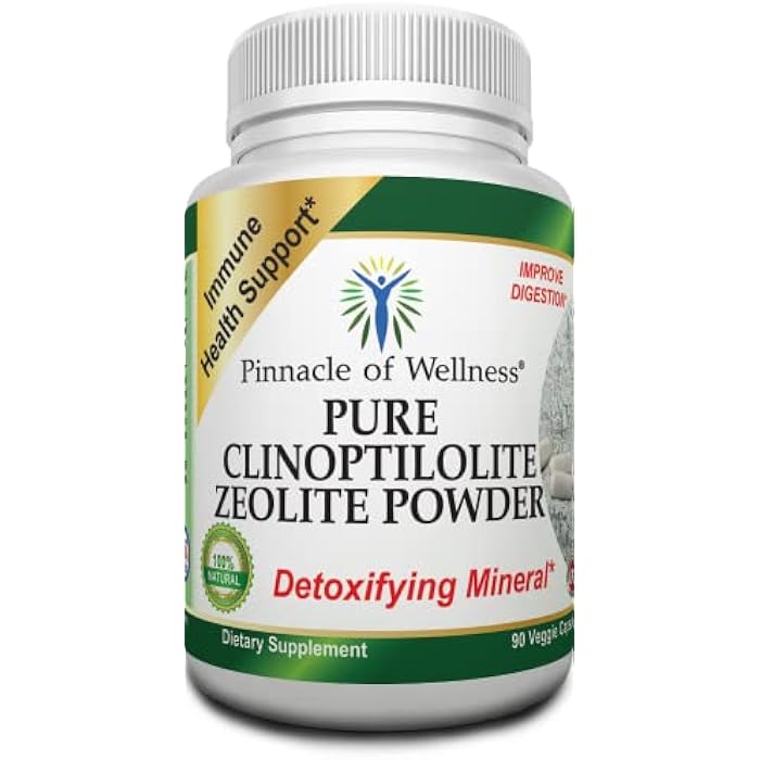 Pinnacle of Wellness مسحوق زيومايت كلينوبتيلوليت النقي - مكمل غذائي لتنظيف الجسم - 90 كبسولة - Image 1