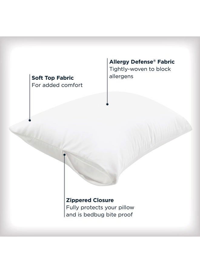 Aller-Ease Set of 4 King Pillow Protectors - Moisture Wicking, Advanced Allergy Protection - Premium Polyester, Zippered Protectors - Image 2