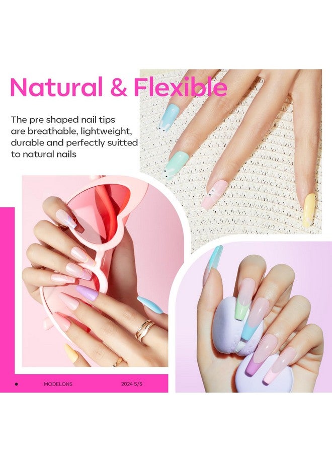 modelones Gel X Nail Kit, Nail Tips And Glue Gel Kit With Nail Glue Gel, 500Pcs Long Coffin Nail 10Sizes, Nail Dehydrator, Ultra-Portable Led Nail Lamp, Gel Nail Extension Kit Salon Gifts For Women - Image 2