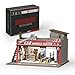 MOCBURIKU 164 Scale Wooden Diorama Display Case with LED Lights Diecast Car Storage Garage for Hot Wheels Matchbox Display Holds 4 Model Cars 139PCS Auto Repair Shop - Image 2