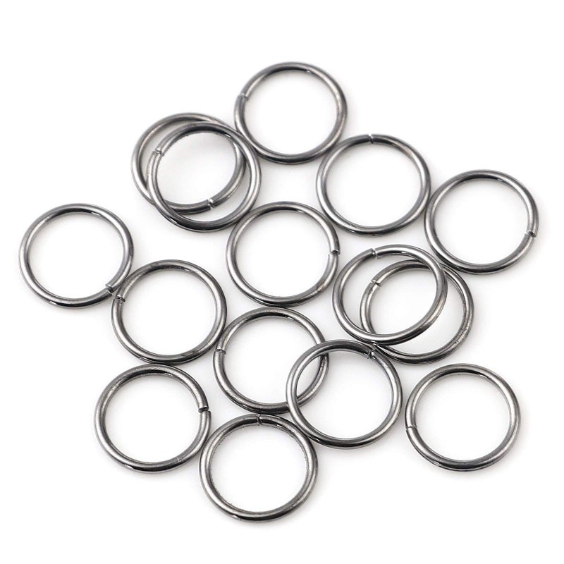 HDSupplies 200 Pieces 8mm Jump Rings Gunmetal Black 18 Gauge 1mm Thickness