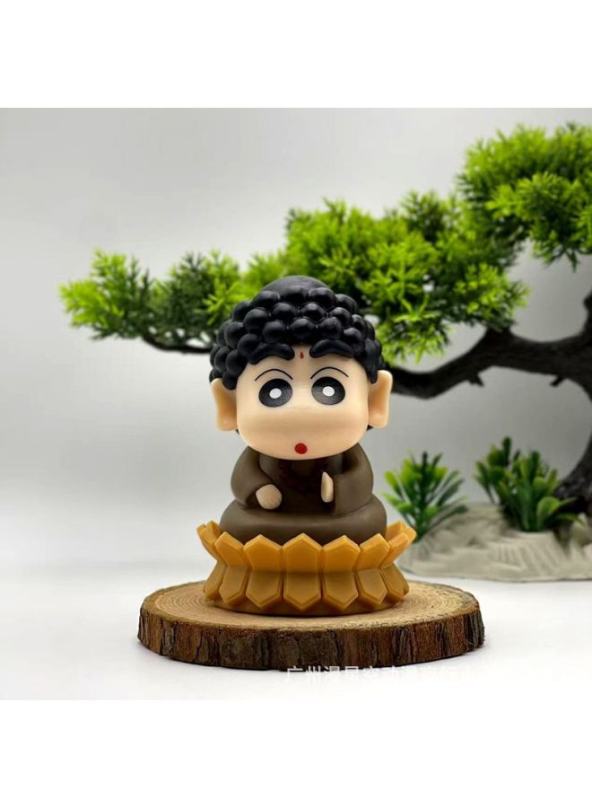 Crayon Xiaoxin Full Series Q Edition Lotus Buddha Jigong Animation Hand-made Model Desktop Ornaments Car Central Control Doll 