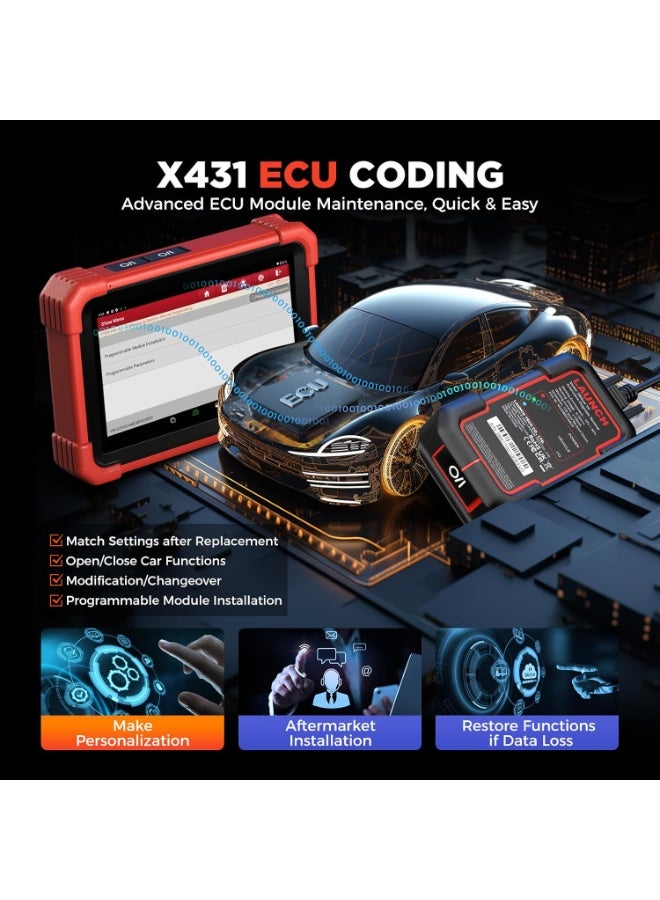 Launch X431 CRP919XBT OBD2 Scanner, 2026 Wireless Bidirectional Scan Tool, ECU Coding, 35+ Services, All Systems Diagnostic, FCA AutoAuth, 2Yrs Free Update, V.A.G Guide, CANFD, Upgraded of CRP919X - Image 3