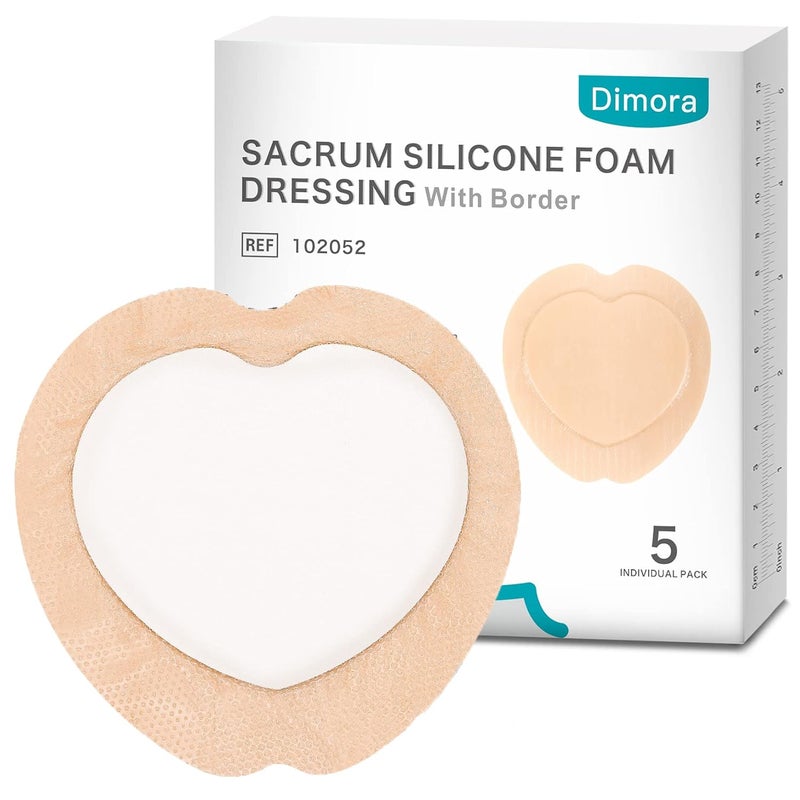 Dimora Wound Dressing Sacrum Foam Bandages 7x7  Dimora Silicone Foam Dressing 6x6 10 Pack - Image 2