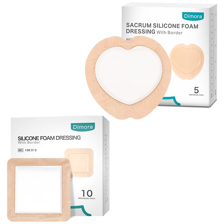 Dimora Wound Dressing Sacrum Foam Bandages 7x7  Dimora Silicone Foam Dressing 6x6 10 Pack - Image 1