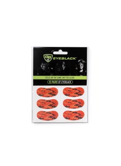 GB Eyeblack 15 Pairs Breathable Eye Strips | Peel & Stick Athletic Eyeblack Stickers for Baseball Football Softball Lacrosse Fans on Game Day | No Mess, Won't Fall Off, Worn by The Pros (Orange Camo) 
