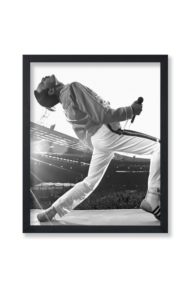 Poster Master ALAYRA Poster Master Queen Live at Wembley - Freddie at a Concert Print - Music Photography - Black and White Art - Great Studio or Living Room Decor - 8x10 UNFRAMED Wall Art - Image 1