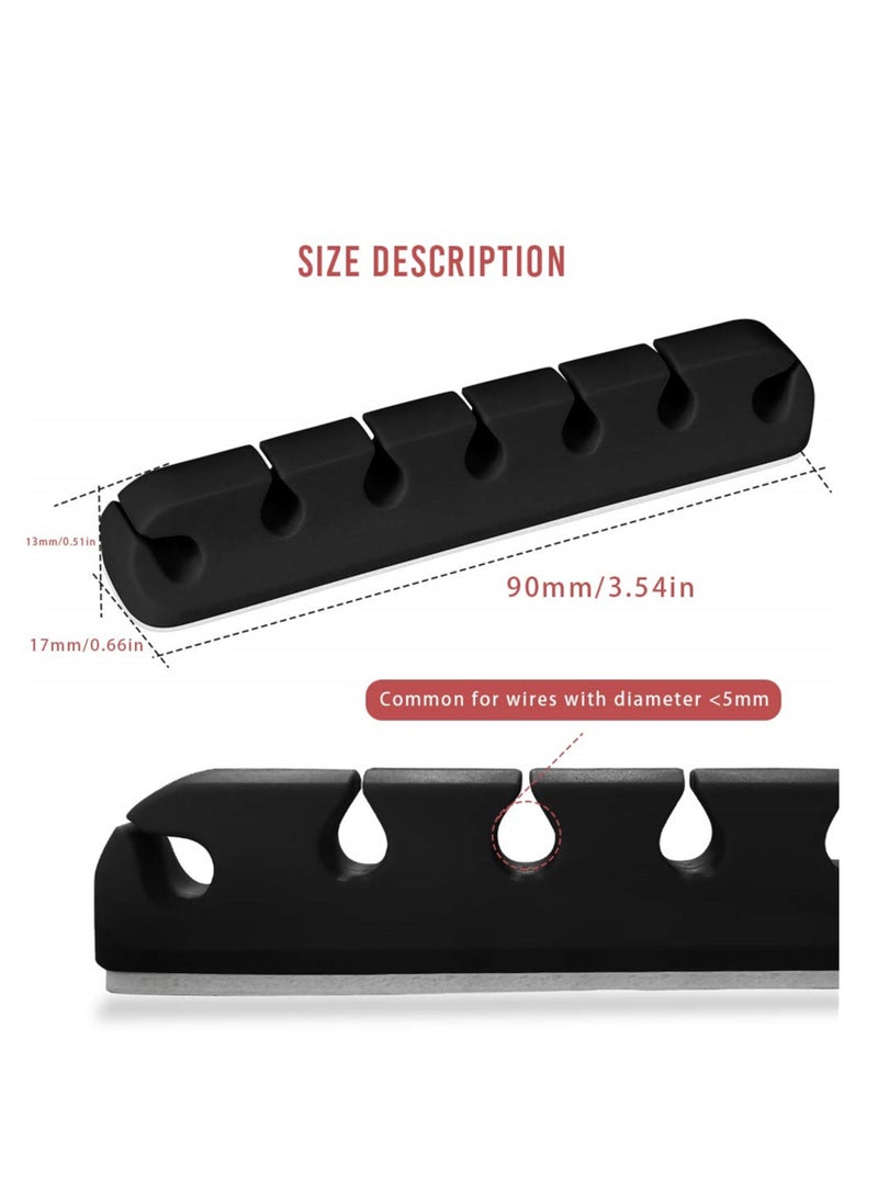 Y&D 3 Pack Cable Organizer Clips, Self-Adhesive Silicone Wire Holders for Managing USB Charging Cables, Power Cords, and Mouse Wires - Ideal Home or Office, Black - Image 2