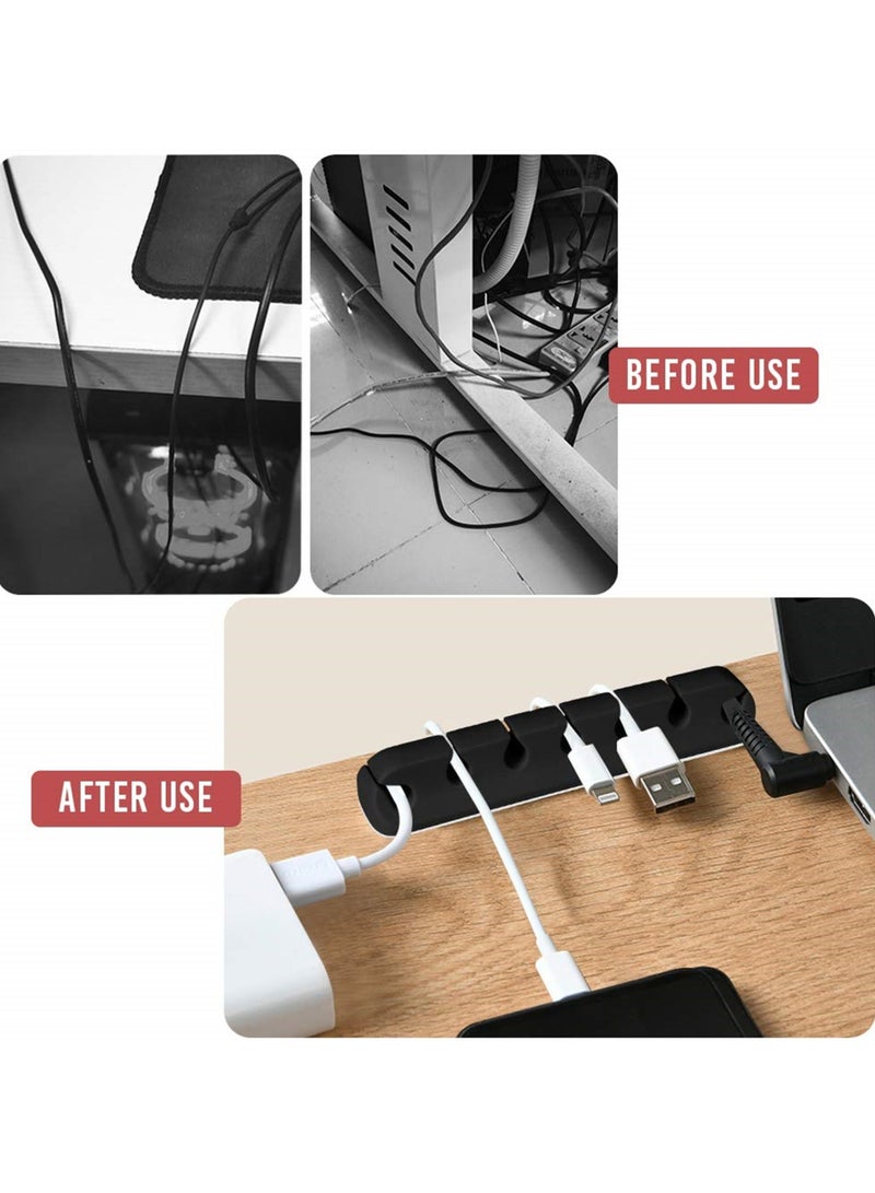 Y&D 3 Pack Cable Organizer Clips, Self-Adhesive Silicone Wire Holders for Managing USB Charging Cables, Power Cords, and Mouse Wires - Ideal Home or Office, Black - Image 5