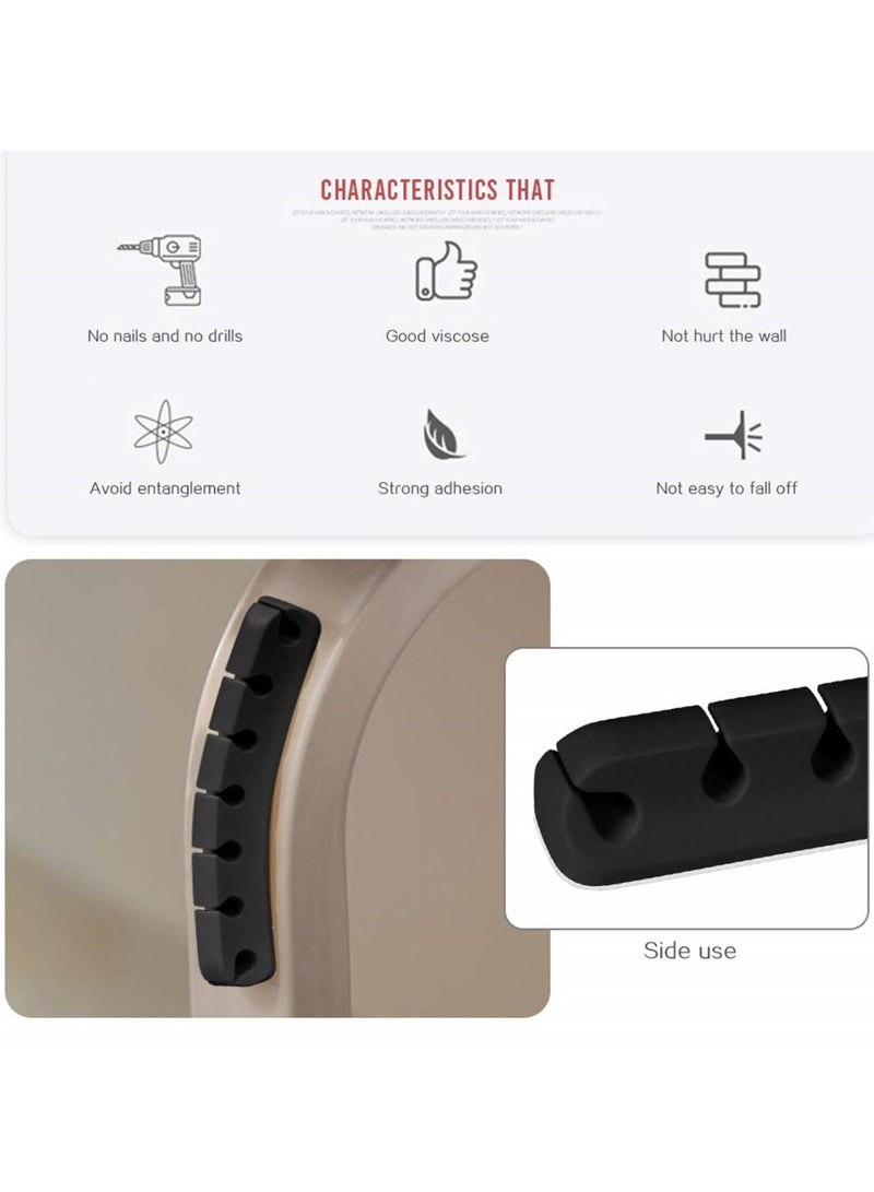 Y&D 3 Pack Cable Organizer Clips, Self-Adhesive Silicone Wire Holders for Managing USB Charging Cables, Power Cords, and Mouse Wires - Ideal Home or Office, Black - Image 3