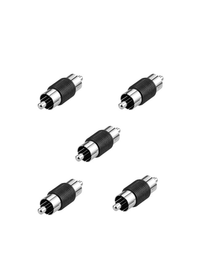 NIBEMINENT 5-Piece Male To RCA Coupler Set Black/Silver  - Image 2