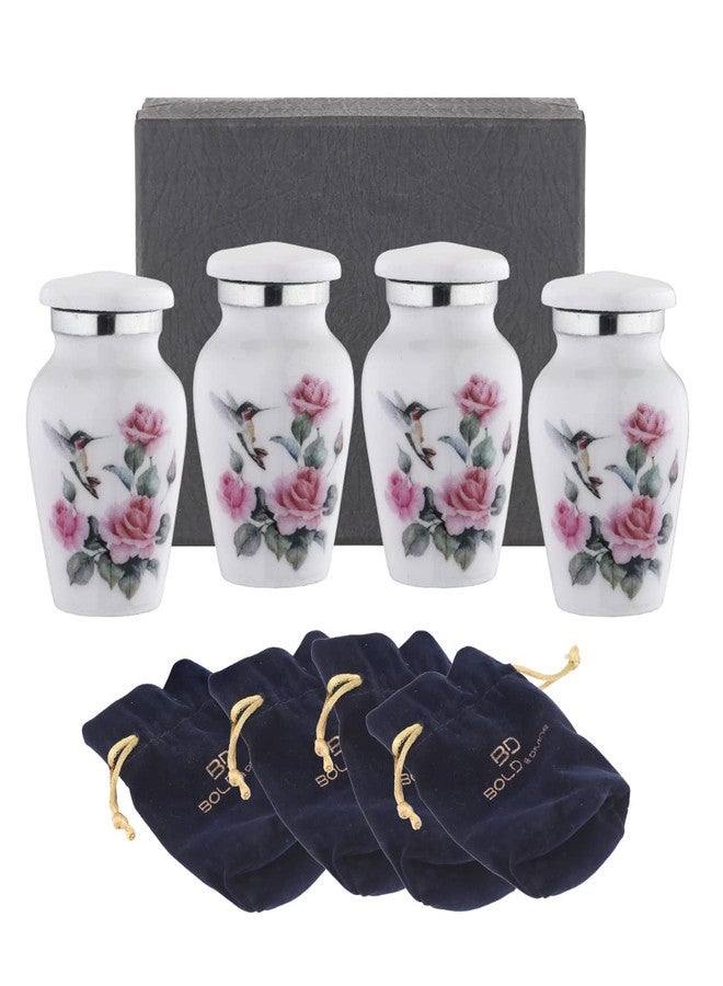 BOLD & DIVINE Keepsake Cremation Urns for Human Ashes - Decorative Mini Urns Set of 4 Hummingbird, Aluminum Material, Urns for Ashes Adult Female and Male, Funeral Urns - Image 1