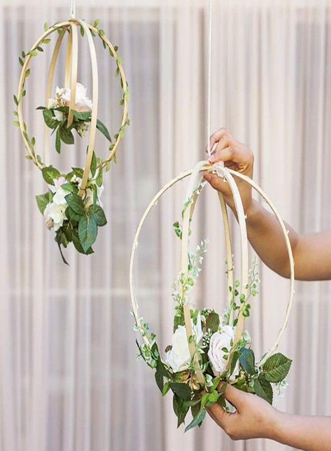 BetterJonny 9Pcs Bamboo Floral Hoops, BetterJonny Wooden Macrame Hoops Ring Dream Catcher Rings Wedding Wreath Hoop Rings for Home Decorations DIY Crafts and Wall Hanging Crafts(3/4/5/6/7/8/9/10/12in) - Image 5