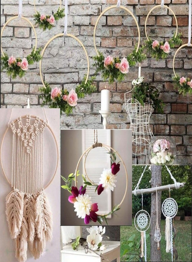 BetterJonny 9Pcs Bamboo Floral Hoops, BetterJonny Wooden Macrame Hoops Ring Dream Catcher Rings Wedding Wreath Hoop Rings for Home Decorations DIY Crafts and Wall Hanging Crafts(3/4/5/6/7/8/9/10/12in) - Image 4