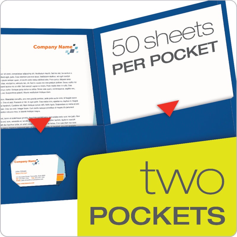 Oxford Twin-Pocket Folders, Textured Paper, Letter Size, Royal Blue, Holds 100 Sheets, Box of 25 (57512EE) - Image 2