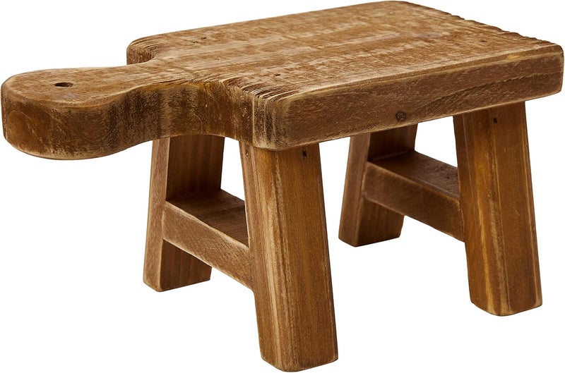Creative Co-Op Small Wood Pedestal with Handle - Image 1