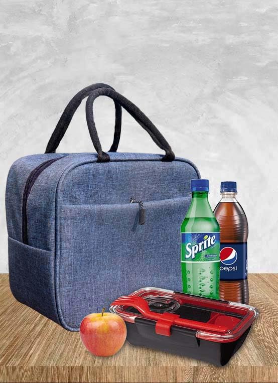 HOMECUTE Thermal Insulated Lunch Bag/Storage Bag/Large Tiffin Bag for Men,Women and Kids,Travel Lunch Pouch Food Storage Bag with Handle,Ideal for Office School College and Picnic (Round Blue) - Image 4