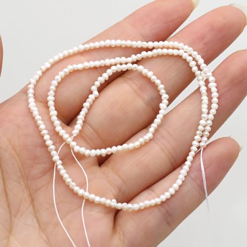 LE SKY Natural Pearl Beads Genuine Cultured Freshwater Irregular White Pearl Beads for Jewelry Making DIY Necklace Gift 1.8-2mm - Image 2