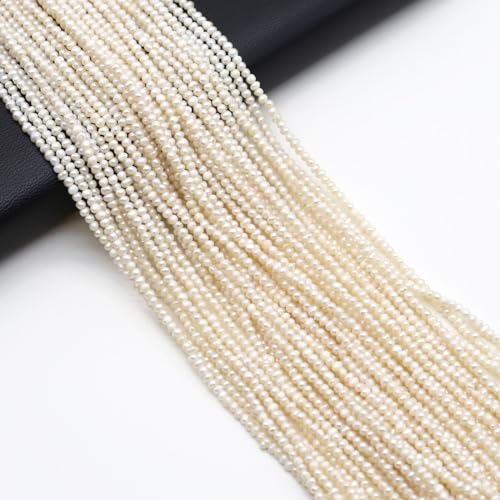 LE SKY Natural Pearl Beads Genuine Cultured Freshwater Irregular White Pearl Beads for Jewelry Making DIY Necklace Gift 1.8-2mm - Image 1