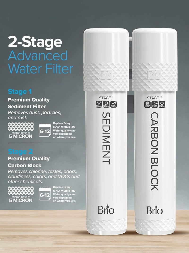Brio 2 Stage Water Cooler Filter Replacement Kit - for Models with "UVF2" - 1500 Gallons - Image 3