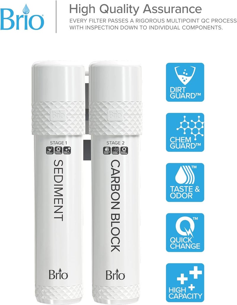 Brio 2 Stage Water Cooler Filter Replacement Kit - for Models with "UVF2" - 1500 Gallons - Image 2