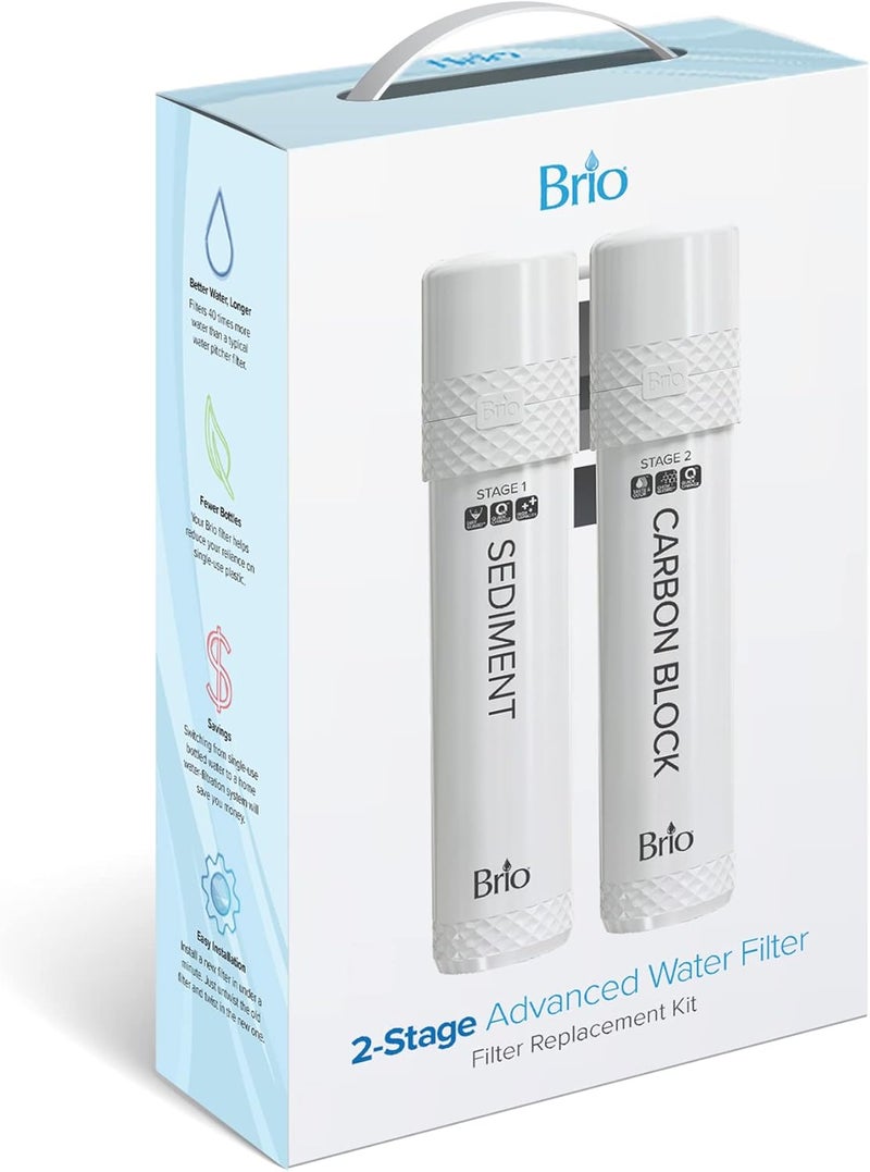 Brio 2 Stage Water Cooler Filter Replacement Kit - for Models with "UVF2" - 1500 Gallons - Image 1