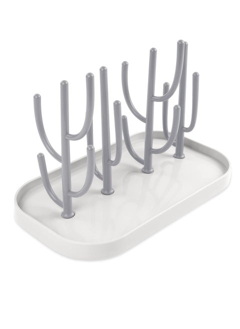 Baby Bottle Drying Rack - Detachable Dryer with Bottle Holder for Glass Nipples (Grey)